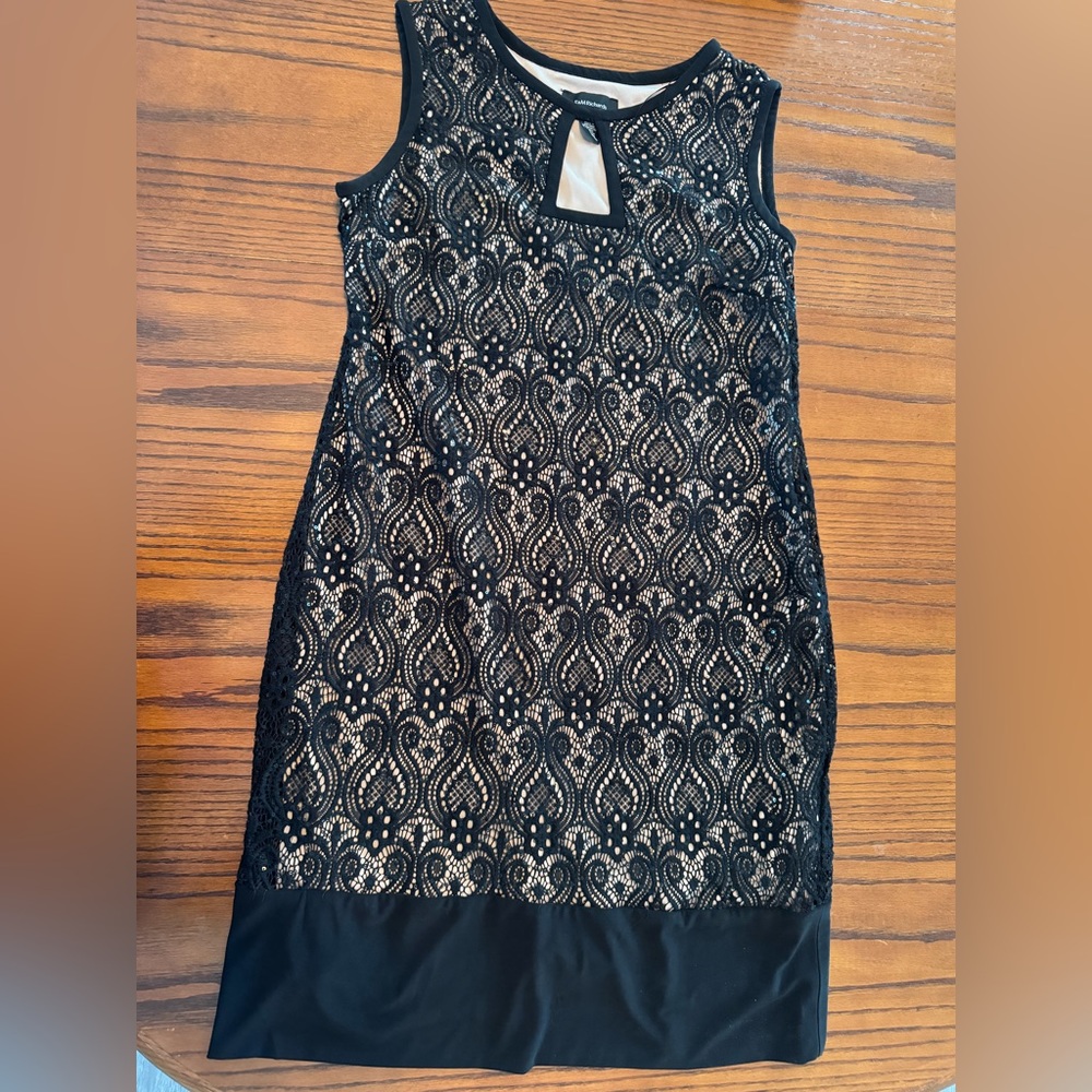 Lace black dress with sequin detail